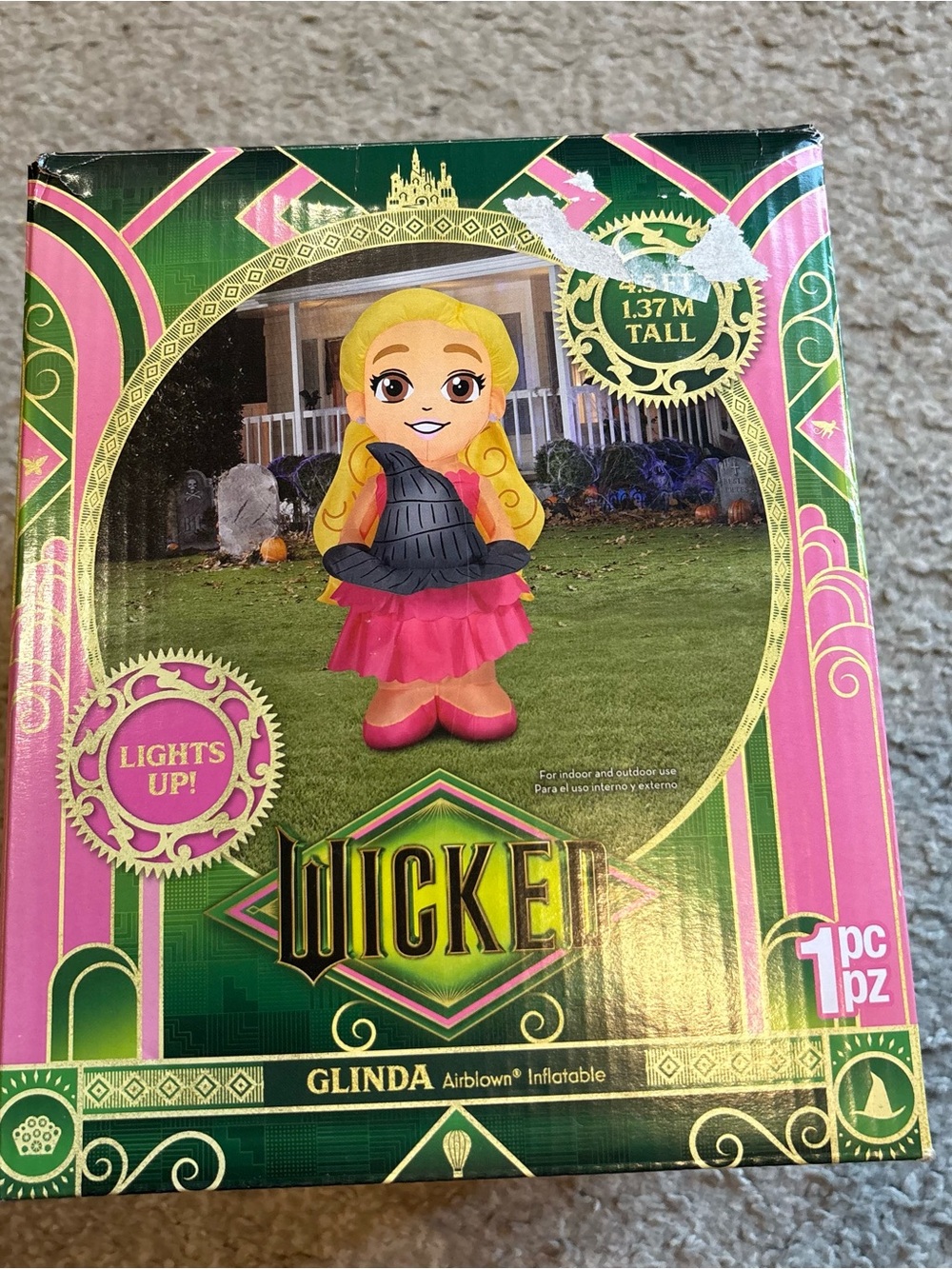 Wicked Glinda Holiday Inflatable - Pink and Yellow Halloween Blow Up NEW